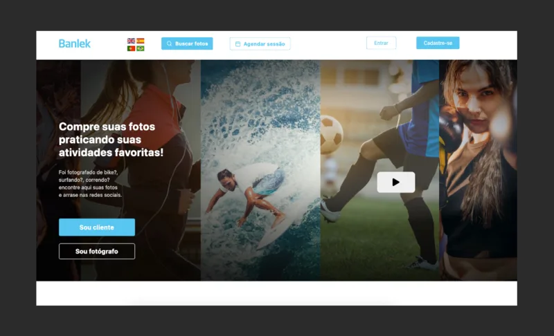 Site do marketplace de fotos Banlek