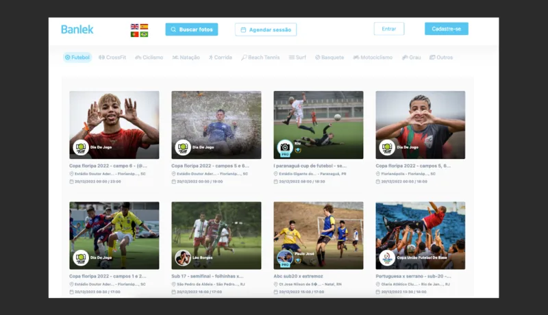 Página interna do site Banlek